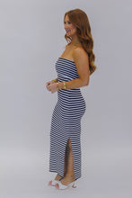 Load image into Gallery viewer, Carsen Strapless Midi Dress-Black/White
