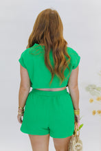 Load image into Gallery viewer, Ivy Short Sleeve Romper- Green
