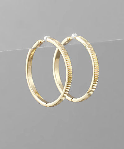 Brass Texture Huggie Hoops