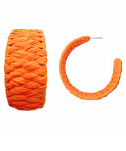 Load image into Gallery viewer, Wrapped Raffia Gradual Hoops
