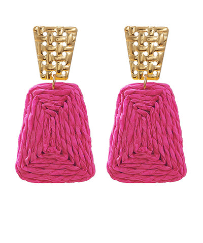 Raffia 2 Trapezoid & Textured Earrings