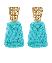 Load image into Gallery viewer, Raffia 2 Trapezoid &amp; Textured Earrings
