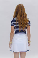 Load image into Gallery viewer, Rach Stripe Collared Knit Top- Navy
