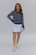 Load image into Gallery viewer, Maine Stripe Knit Cardigan- Navy
