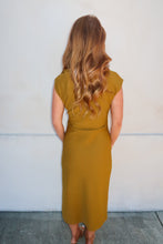 Load image into Gallery viewer, Kamri V Neck Midi Dress - Mustard
