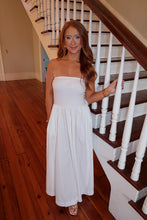Load image into Gallery viewer, Nora Strapless Flowy Dress-White

