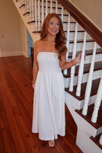Load image into Gallery viewer, Nora Strapless Flowy Dress-White
