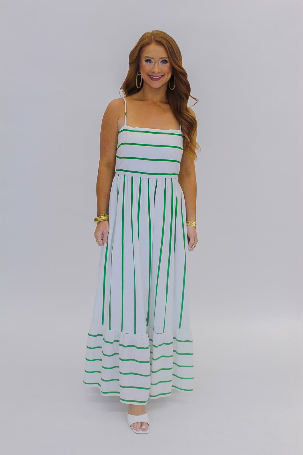 May Striped Linen Maxi Dress
