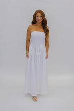 Load image into Gallery viewer, Nora Strapless Flowy Dress-White
