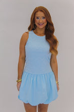Load image into Gallery viewer, Cecily Bubble Hem Mini-Blue
