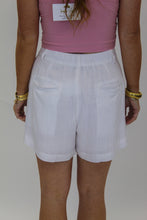 Load image into Gallery viewer, Darla Linen Flared Shorts-White
