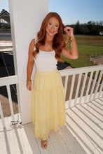 Load image into Gallery viewer, Sun To Me Eyelet Midi Skirt-Yellow
