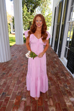 Load image into Gallery viewer, Darling Poplin Tiered Maxi Dress- Lavender
