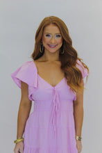 Load image into Gallery viewer, Darling Poplin Tiered Maxi Dress- Lavender
