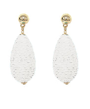 Load image into Gallery viewer, Raffia Wrapped Dangle Earrings
