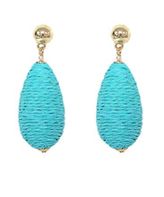 Load image into Gallery viewer, Raffia Wrapped Dangle Earrings
