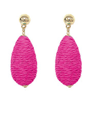Load image into Gallery viewer, Raffia Wrapped Dangle Earrings
