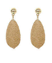 Load image into Gallery viewer, Raffia Wrapped Dangle Earrings
