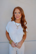 Load image into Gallery viewer, Becky Knit Crew Neck Top- White
