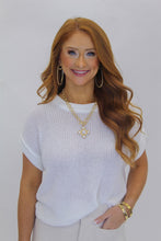 Load image into Gallery viewer, Becky Knit Crew Neck Top- White
