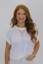 Load image into Gallery viewer, Becky Knit Crew Neck Top- White
