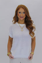 Load image into Gallery viewer, Becky Knit Crew Neck Top- White
