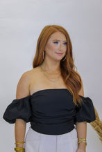 Load image into Gallery viewer, Simply The Best Puff Sleeve Top- Black
