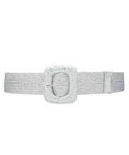 Load image into Gallery viewer, Rectangle Metallic Straw Buckle Belt
