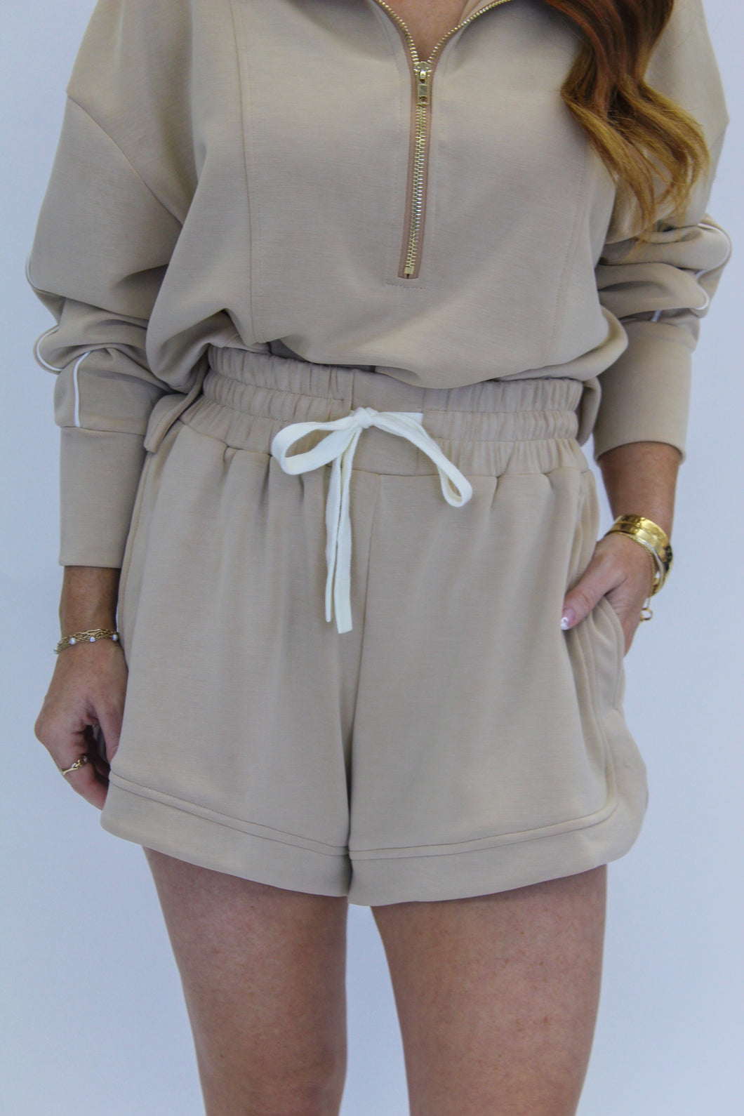 Coffee Date Shorts-Beige