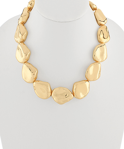 Gold Nugget Linked Necklace