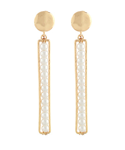 Pearl Bar Drop Earrings