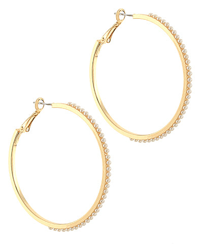 Dotted Pearl Hoops