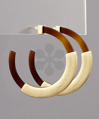 Bar Center Acrylic Hoop Earrings