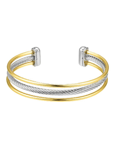 Two-Tone 3 Row Wire Cuff
