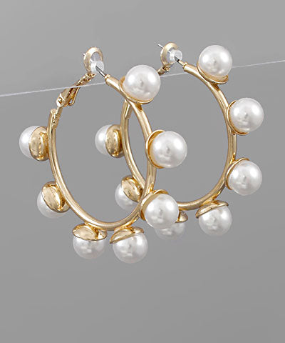 Pearl Trimmed Hoops
