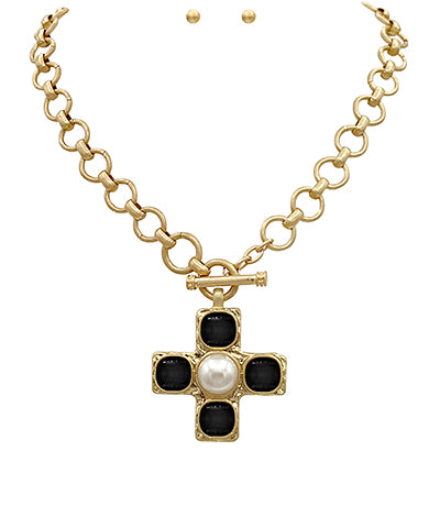 Vintage Cross & Chain Necklace Set