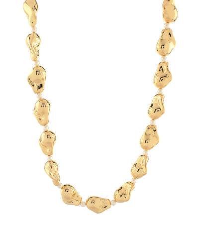 Organic Shape & Pearl Necklace