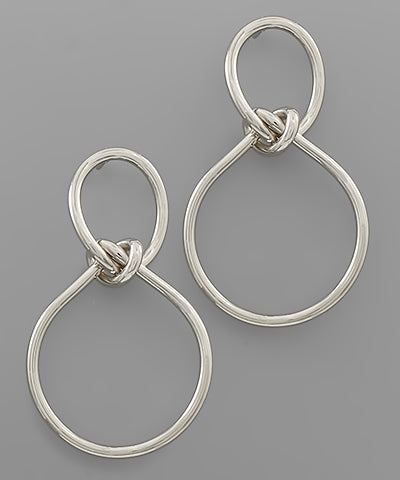 Love Knot  Circle Earrings