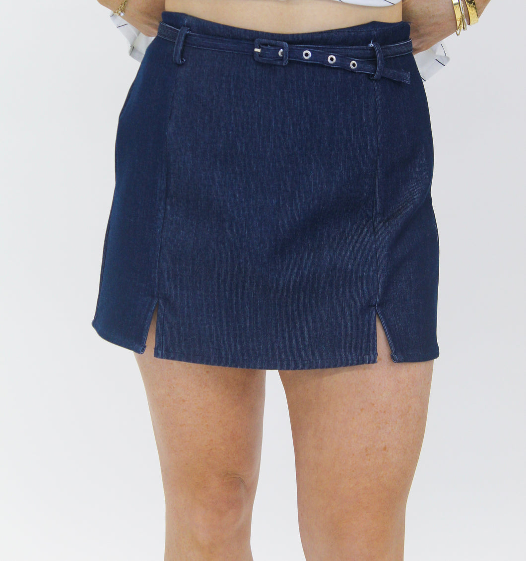 Parker Belted Denim Skort