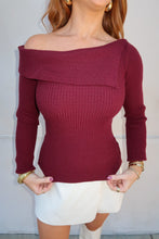 Load image into Gallery viewer, Kori Asymmetrical Sweater-Burgundy
