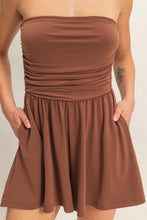 Load image into Gallery viewer, Carmen Strapless Waist Romper-Brown
