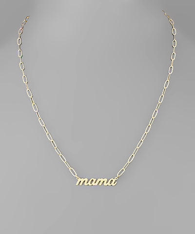 Brushed MAMA Necklace