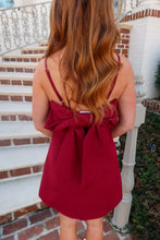 Load image into Gallery viewer, Wrapped Up Ribbon Mini Dress-Burgundy
