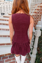 Load image into Gallery viewer, Lovely Corduroy Dress- Wine
