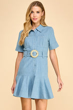 Load image into Gallery viewer, Dena Button Down Dress- Denim
