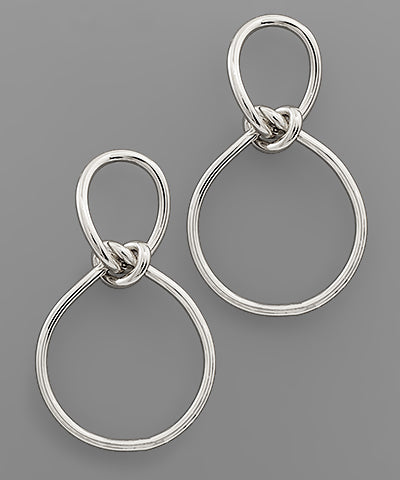 Love Knot 2 Circle Earrings