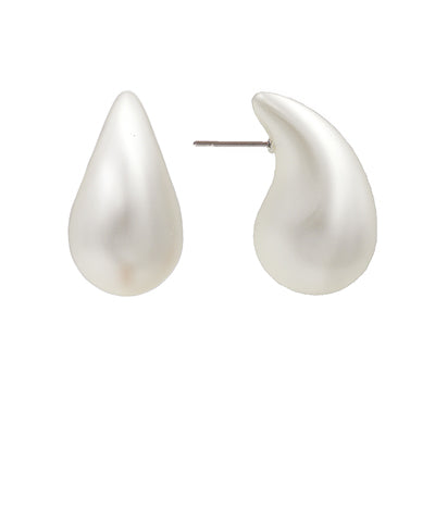 Puffy Teardrop Pearl Earrings