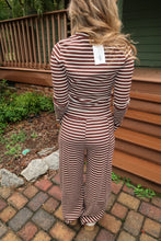 Load image into Gallery viewer, The Pine Striped Set-Brown
