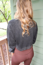Load image into Gallery viewer, Keeley Washed Cropped Cardigan-Black
