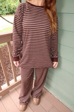 Load image into Gallery viewer, Fireside Striped Pants Set-Brown
